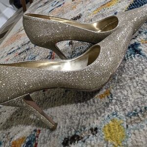 Nine West Gold Sparkle Heels